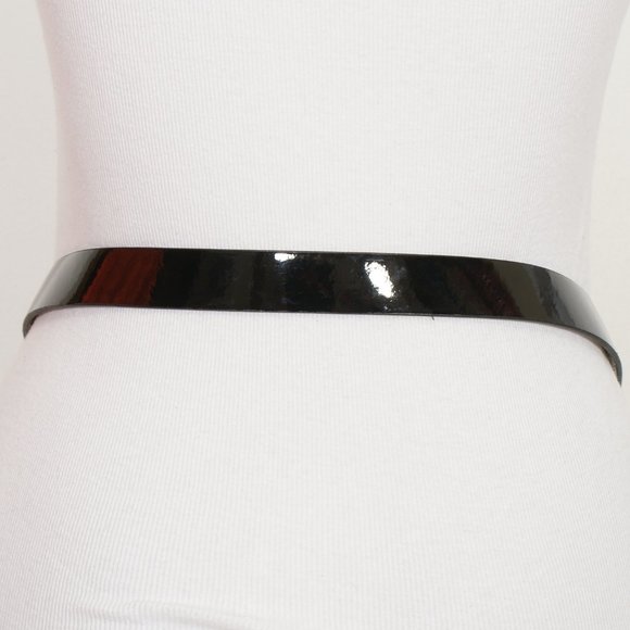 MICHAEL KORS Black White Pebbled Logo Patent Leather Reversible Belt XL main image 7